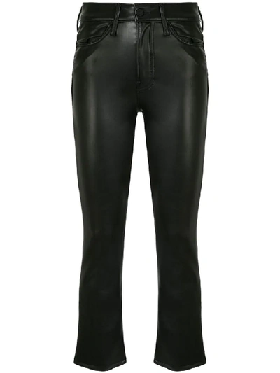 Mother The Insider Crop Faux Stretch-leather Flared Pants In Faux Show