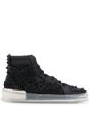 PHILIPP PLEIN CRSYTAL-EMBELLISHED HIGH-TOP trainers