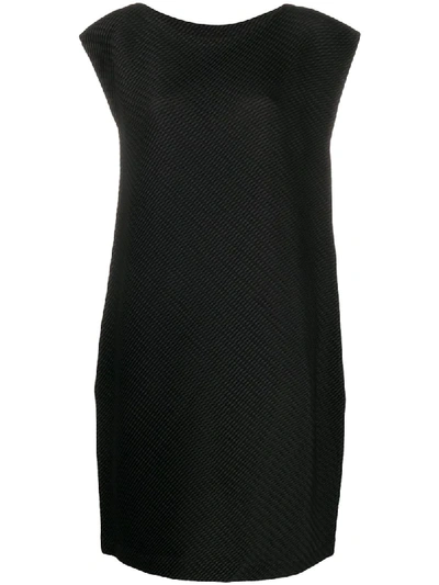 Issey Miyake Pleat Texture Shift Dress In Black