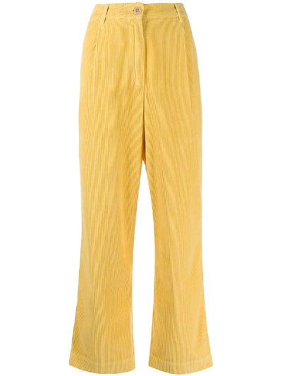 Folk Corduroy Straight Leg Trousers In Yellow