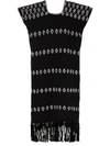 Pippa Holt Embroidered Fringe-hem Kaftan Dress In Black