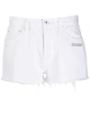 OFF-WHITE FRAYED SHORT DENIM SHORTS