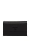 Prada Saffiano Leather Continental Wallet In Black