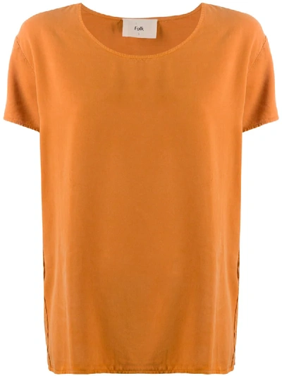 Folk Crew Neck Short-sleeved T-shirt In Orange
