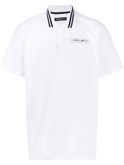 Frankie Morello Logo Polo Shirt In White