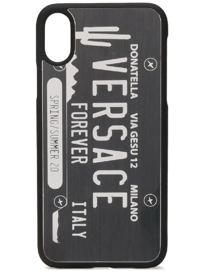 Versace Forever  Print Iphone X/xs Case In Silver