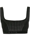 NAGNATA KNITTED HOUNDSTOOTH BRA TOP
