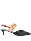 Pierre Hardy Alpha Sling Pumps In Black Leather In Black