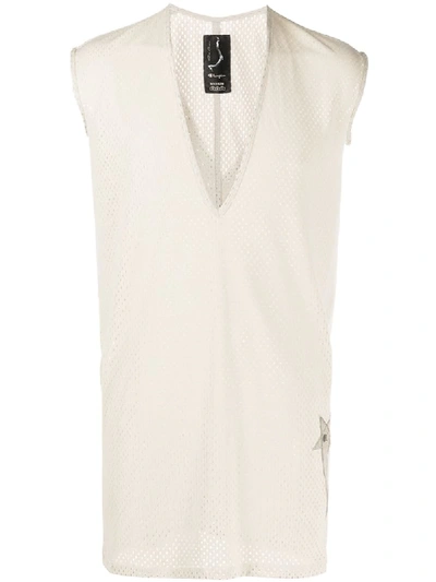 Rick Owens X Champion X Champion V-neck Mesh Tank Top In Neutrals