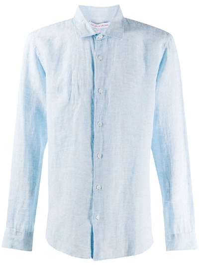 Orlebar Brown Lightweight Long Sleeve Shirt In Blue
