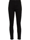 J Brand Leenah Super High-rise Skinny Jeans In Black