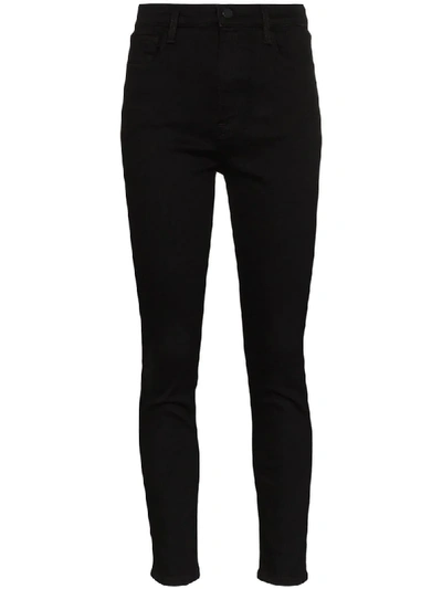 J Brand Leenah Super High-rise Skinny Jeans In Black