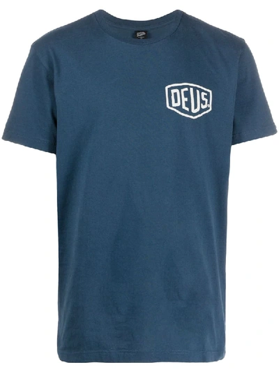 Deus Ex Machina Graphic-print Crew Neck T-shirt In Blue
