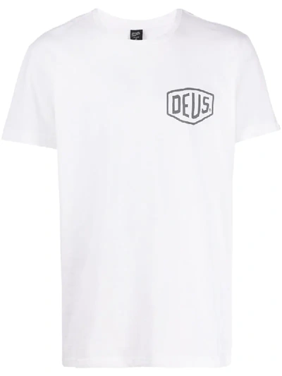 Deus Ex Machina Logo-print Crew Neck T-shirt In White