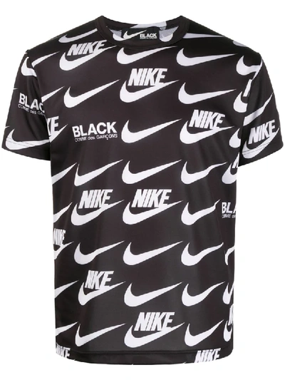 Comme Des Garcons Black X Nike All-over Print T-shirt In Black