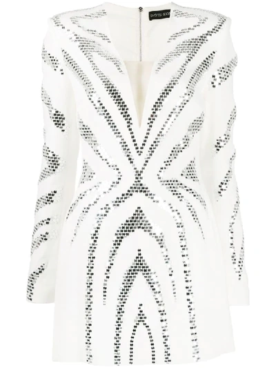 David Koma Embellished Mini Dress In White