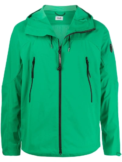C.p. Company Hooded Zip-up Jacket In Green