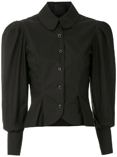 Andrea Bogosian Roan Puff-sleeve Shirt In Black