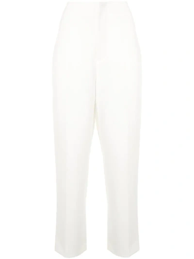 Alice And Olivia High-waisted Tapered Trousers In White
