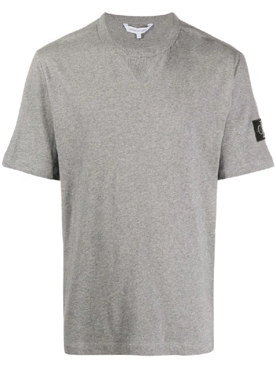Calvin Klein Jeans Est.1978 Logo-patch Crew Neck T-shirt In Grey