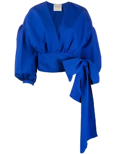 Forte Forte Wrap Blouse In Blue