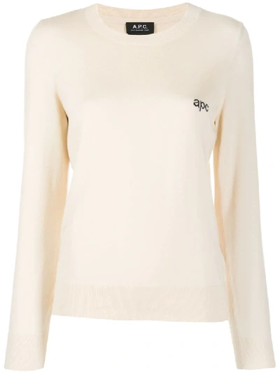 Apc Long-sleeve Fitted Jumper In Neutrals