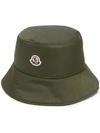 Moncler Wide Brim Nylon Bucket Hat In 81a Green