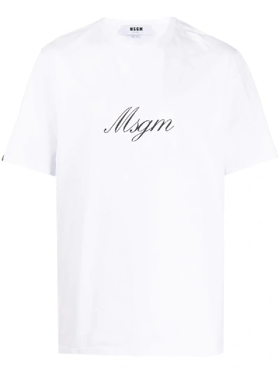Msgm Logo T-shirt In White