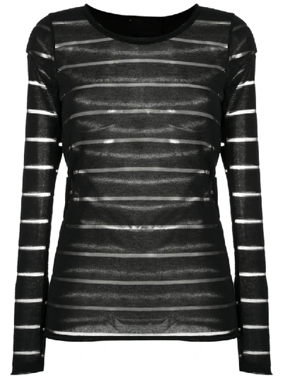 Andrea Bogosian Striped Long-sleeve T-shirt In Black