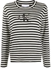 CALVIN KLEIN JEANS EST.1978 EMBROIDERED LOGO STRIPED JUMPER