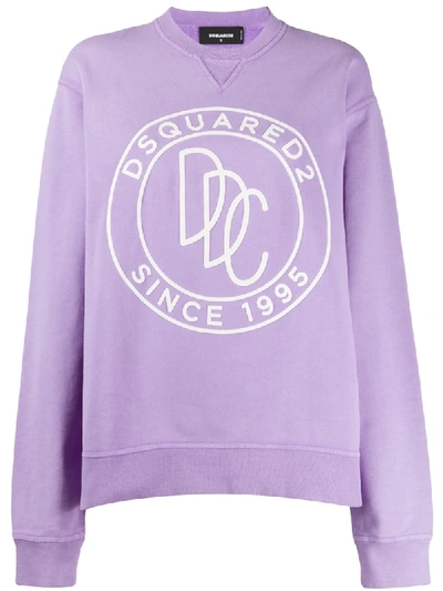 Dsquared2 Logo Print Sweatshirt In Purple