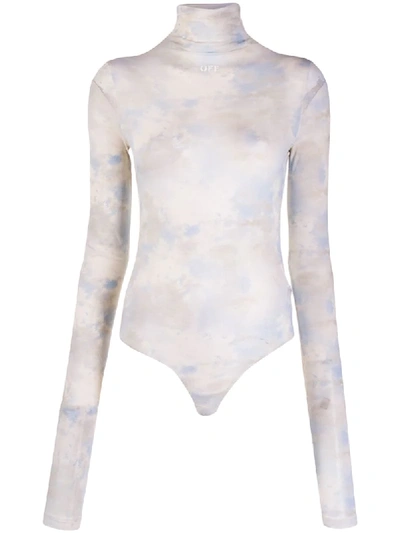Off-white Cloud Print Bodysuit In Blue