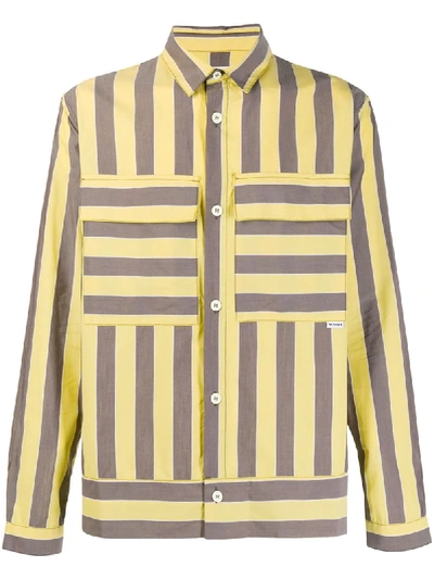 Sunnei Arman Striped Print Shirt In Yellow