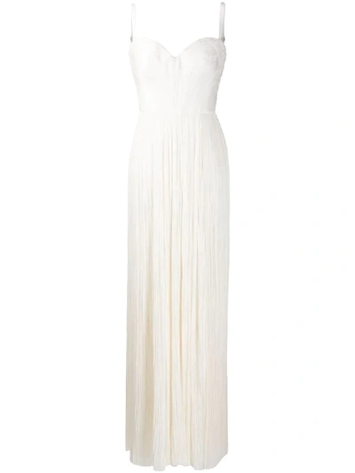 Maria Lucia Hohan Rayna Pleated Silk Gown In White