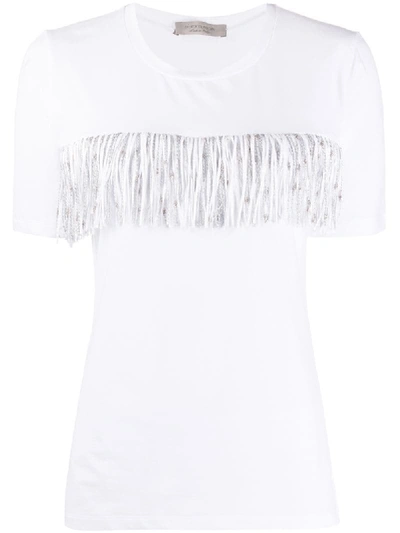 D-exterior Fringe-panel T-shirt In White