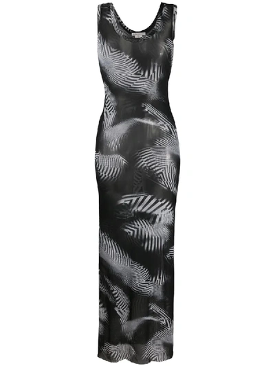 Stefano Mortari Sheer Graphic Print Knitted Dress In Black