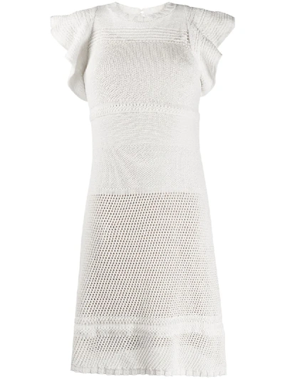 Escada Sport Mesh-knit Midi Dress In White