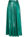 Sies Marjan Amalia Belted Coated-jersey Maxi Skirt In Green