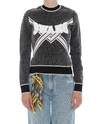 Off-white Textured Knit Cropped Sweater In Black Off White