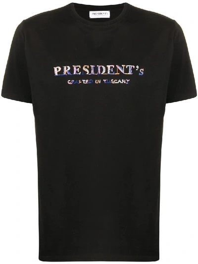 President's Logo Embroidered T-shirt In Black