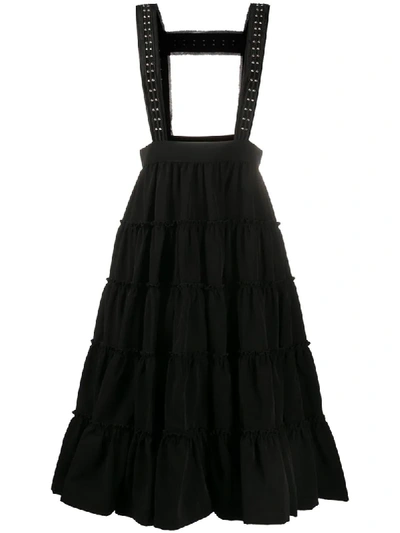 Comme Des Garçons Flared Dungaree Skirt In Black