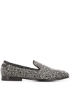 Philipp Plein Rhinestone Studded Loafers In Silver