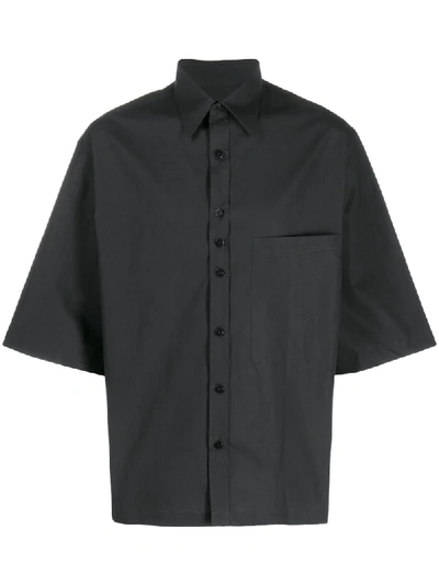 Costumein Boxy Fit Cotton Shirt In Black