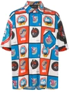 Botter Printed Cotton Couture Shirt In Blue