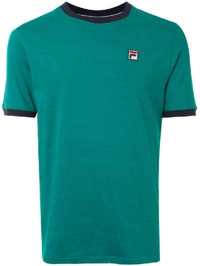 Fila Logo-patch Crew Neck T-shirt In Green