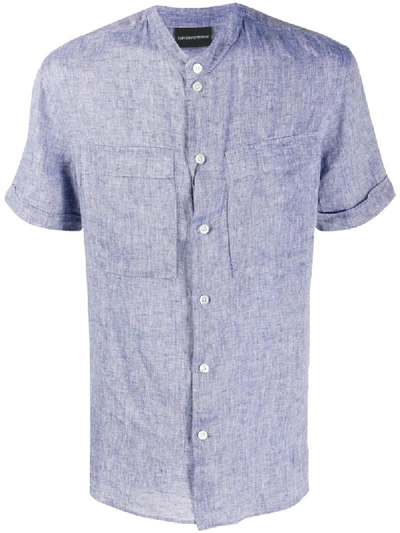 Emporio Armani Chest Pockets Shirt In Blue