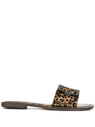 Sam Edelman Granada Leopard-print Slides In Brown