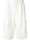 JIL SANDER STRING-BELT DROP-CROTCH SHORTS