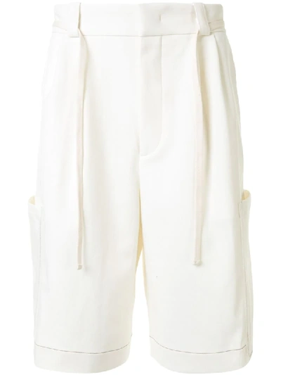 Jil Sander String-belt Drop-crotch Shorts In White