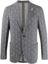 LARDINI WOVEN CHECK TAILORED BLAZER